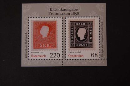 Österreich 2016 Block Klassikausgabe Freimarken 1858 postfrisch ANK 3319 - 3320