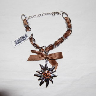 Edelweiss Trachten Armband,topaz, mit Anhänger und Schleife