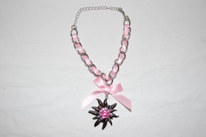 Edelweiss Trachten Armband,alt rosa, mit Anhänger und Schleife