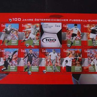 Österreich 2004 100J Österr. Fußballbund Block postfrisch ANK. 2494 - 2503