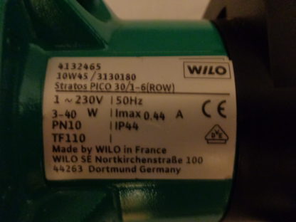 Wilo 4132465 Hocheffizienzpumpe Stratos Pico elektronisch kommutierter Motor 30/1-6 ohne Pumpengehäuse