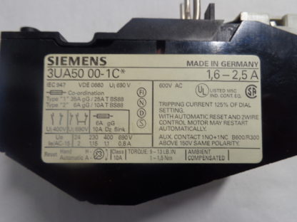 Siemens 3UA50 00-1C Überlastrelais 1,6 - 2,5A