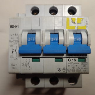 Schrack Sicherungsautomat C16 3pol   mit Hilfsschalter HD-H1