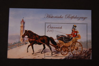 Historische Postfahrzeuge - Briefmarken-Block postfrisch, Österreich 2017