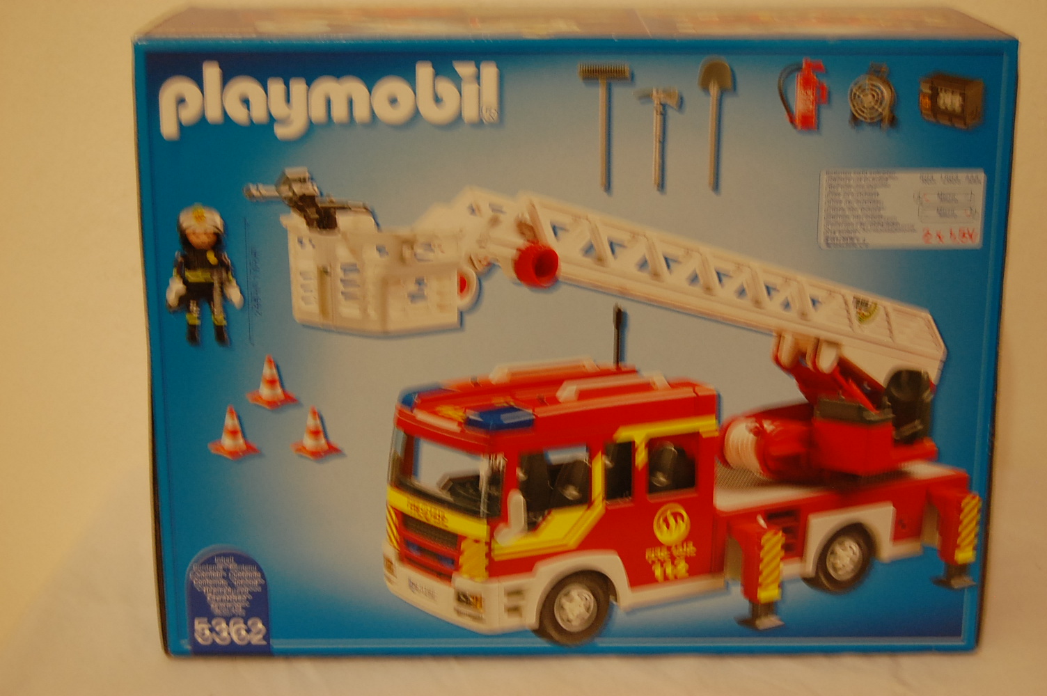 Playmobil 5362 Feuerwehr-Leiterfahrzeug mit Licht und Sound 