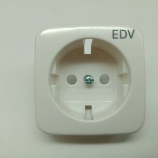 Busch und Jäger Steckdoseneinsatz, Zentralstück, Aufdruck EDV Alpinweiß 0531-4-2690