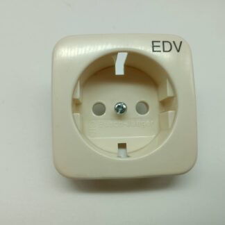 Busch und Jäger mit Steckdoseneinsatz, Aufdruck EDV cremeweiß 0531-4-2690