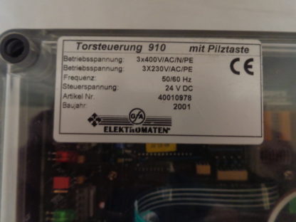 Elektromaten Torsteuerung 910 mit Pilztaste mit Bedienungsanleitung – Bild 2