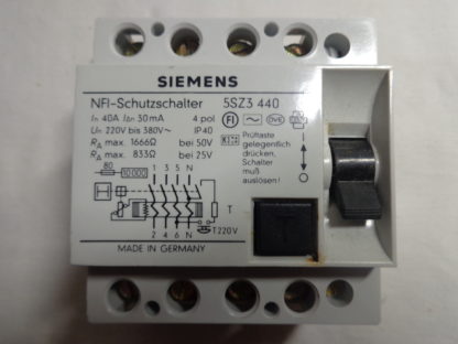 Siemens NFI-Schutzschalter 5SZ3 440 40A 30mA