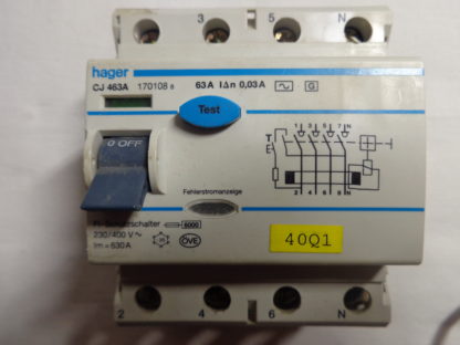 Hager CJ 463A  63A 0,03 FI Schutzschalter