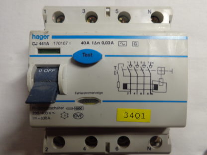 Hager CJ 441A 40A 0,03 FI Schutzschalter