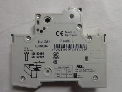 Siemens 5SY41 MCB B6 Sicherungsautomat – Bild 2