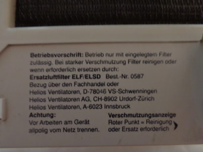 Helios ELS-VE 60 Nr. 425/007 Ventilator – Bild 3