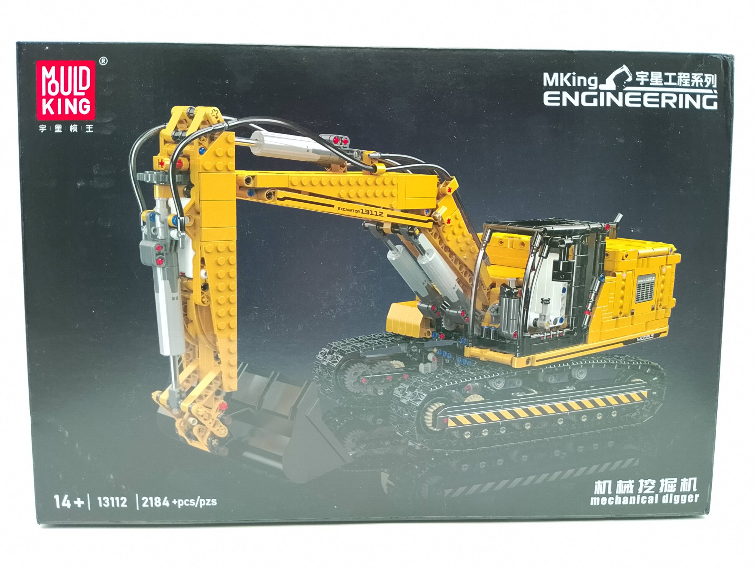 MOULD KING 13112 Mechanischer Bagger Fernbedienung Bausteine Spielzeugset 2184 Teile