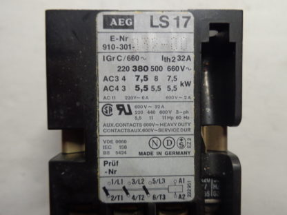 AEG LS17.22  910-301-032-00    220V 50Hz, 255V 60Hz Schütz – Bild 2