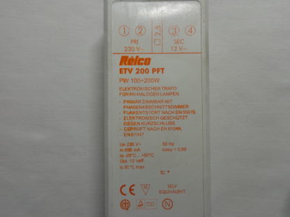 Relco Elektronischer Transformator Relco ETV 200 PFT Trafo Halogen 12V Dimmbar – Bild 2