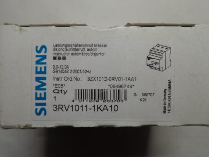 Siemens 3RV1011-1KA10   9A-12A Motorschutzschalter – Bild 3
