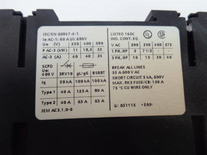 Siemens 3RT1035-1BB44 Schütz – Bild 3