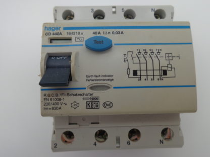 Hager CD 440A 40A 0,03 A FI Schutzschalter