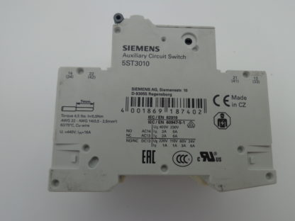 Siemens 5SY4340-8 MCB D40 3pol. Sicherungsautomat 5ST3010 Hilfschalter – Bild 3
