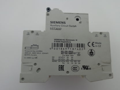 Siemens 5SY4316-7 MCB C16 3pol. Sicherungsautomat 5ST3010 Hilfsschalter – Bild 3