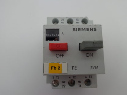 Siemens 3VE1010-2E Motorschutzschalter 0,4A - 0,63A – Bild 2