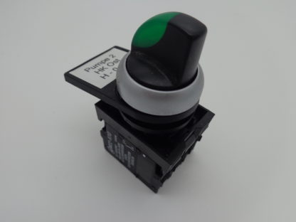 Klöckner Moeller Leuchtwahlschalter grün rastend, Kontaktelement 2x M22-K10, 1x M22-Led230 – Bild 2