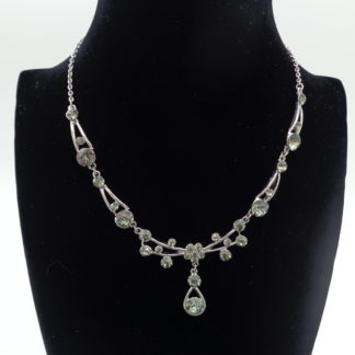 Halskette Collier Tillberg versilbert länge 38 -44 cm,  mit Swarovski Kristalle