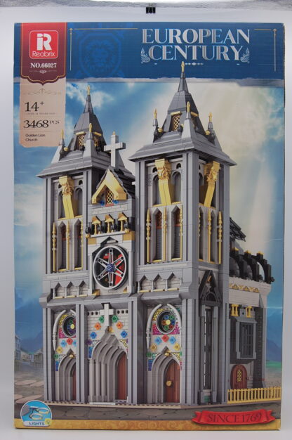 Reobrix 66027 Mittelalterliche Kirche Europäische Architektur Serie Bausteine Spielzeug-Set
