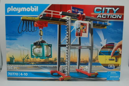 PLAYMOBIL 70770 Portalkran mit Containern, Konstruktionsspielzeug