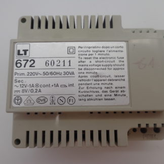 LT Terraneo 672 Netzgerät für Hudschienenmontage 220V~50/60Hz 30VA. Sec. ~12V-1A