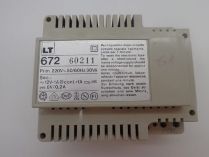 LT Terraneo 672 Netzgerät für Hudschienenmontage 220V~50/60Hz 30VA. Sec. ~12V-1A