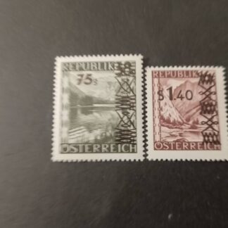 1947 Österreich Landschaftsmarken mit Aufdruck postfrisch ANK 844-845