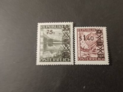1947 Österreich Landschaftsmarken mit Aufdruck postfrisch ANK 844-845