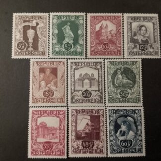 1947 Österreich, Österreichische Kunstausstellung 1947, postfrisch, ANK 827-836