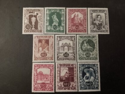 1947 Österreich, Österreichische Kunstausstellung 1947, postfrisch, ANK 827-836