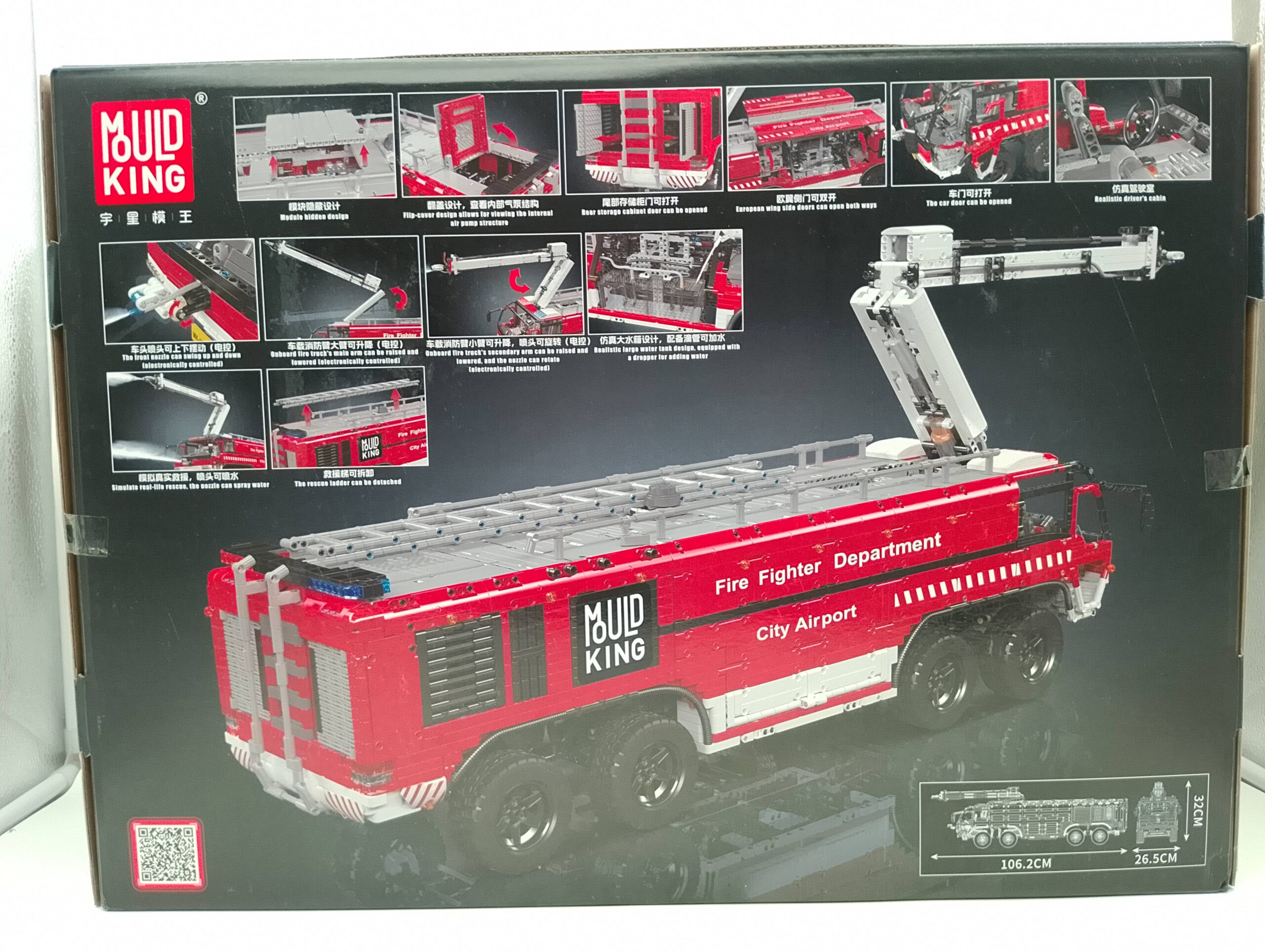 Mould King 19004S Flughafen Feuerwehr Control RC Pneumatic Flughafen Einsatzfahrzeug – Bild 3