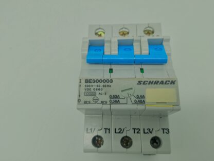 Schrack BE300003 Motorschutzschalter 0,4A-0,63A   500V-50-60Hz