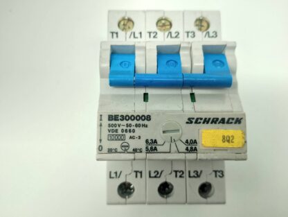 Schrack BE300008 500V- 50-60Hz  4,0-6,3A Motorschutzschalter