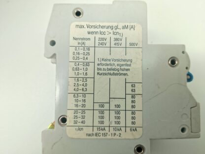 Schrack BE300008 500V- 50-60Hz  4,0-6,3A Motorschutzschalter – Bild 2