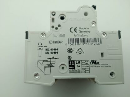 Siemens 5SY4616-7,  5SY46 MCB C16 ~ 400V  3/N Sicherungsautomat – Bild 2