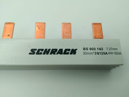 Schrack BS 00 143 T 27mm  30mm² IN125A   160A Stiftverschienung   länge 640 mm  3pol.