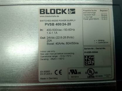 Block PVSB 400/24-20 Hutschiene Schaltnetzteil – Bild 4