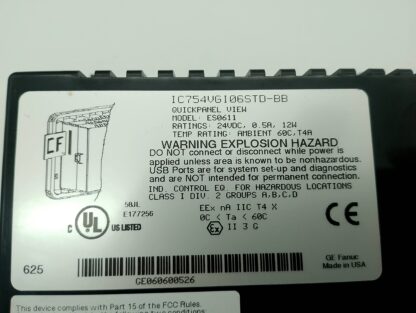 GE Fanuc IC754VGI 06STD-BB Qickpanel VIEW Model: ES0611 24VDC, 0,5A, 12W – Bild 4