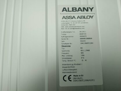 Albany Assa Abloy Torsteuerung Typ MCC für Tor RR300 Plus 400V/50Hz 3 Phase/Leistung max. 3KVA, IP55 – Bild 2