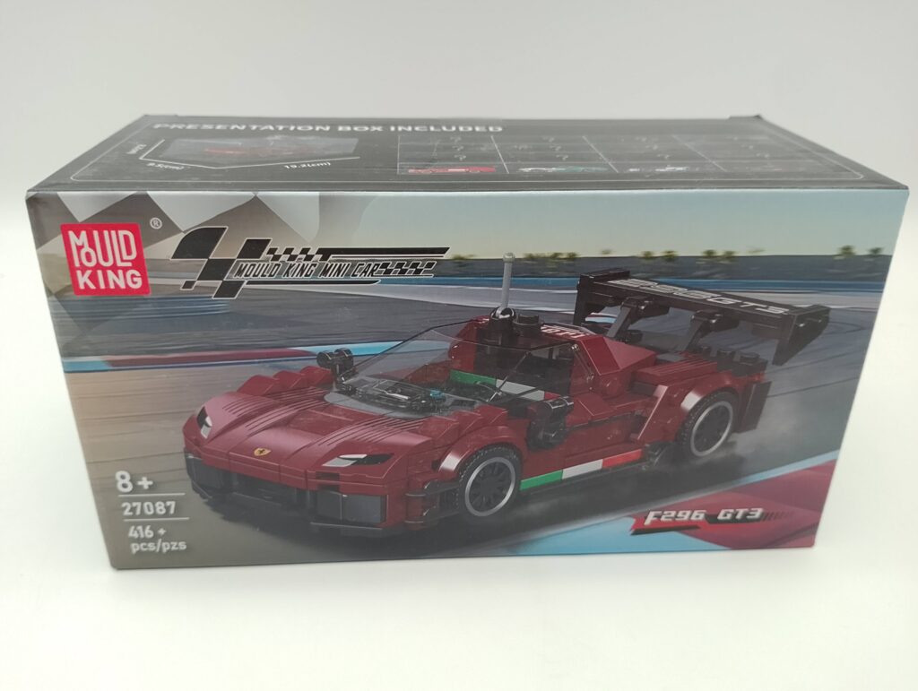 Mould King 27087 - Set Auto Sportiva In Mattoncini Con Vetrina Acrilica - 416 Pezzi - Modello Da Collezione - Regalo Per Bambini 8+ E Adulti