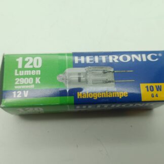 Heitronic Halogen Lampe 120 Lumen 2900K warmweiß 10W, 12V, G4 Stiftsockel NEU