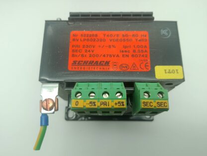 Schrack Transformator T40/E 50-60Hz BV LP602020 VDE0550 TELL3 Pri. 230V  SEC. 24V