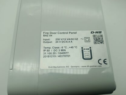 D+H Brandabschluss Fire Door Control, Panel BAZ 04 Input 230V/15 VA/50 Hz~ Output 24V DC/04 A – Bild 2