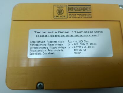 Bender IR 140Y - 4 Isolationsüberwachungsgerät, Software D9 V1.4 – Bild 5